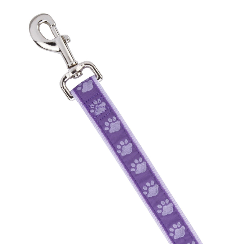 Casual Canine TwoTone Pawprint Dog Lead, 4-Foot x 5/8-Inch, Purple 4-Feet x 5/8-Inch Lead - PawsPlanet Australia
