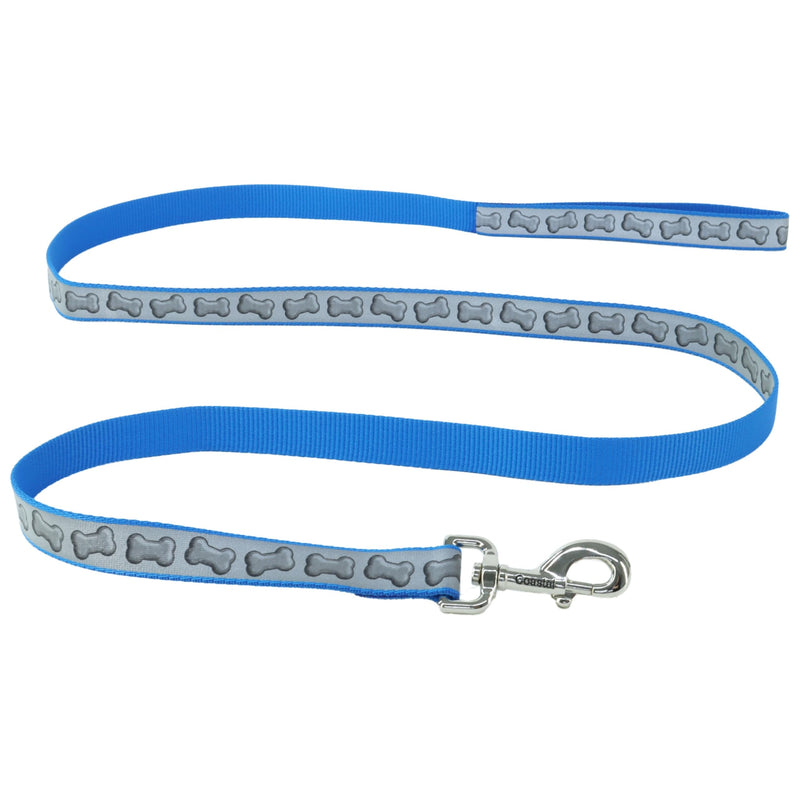 Coastal - Lazer Brite - Reflective Dog Leash, Turquoise Bones, 3/8" x 06' 3/8" x 06' (Pack of 1) - PawsPlanet Australia