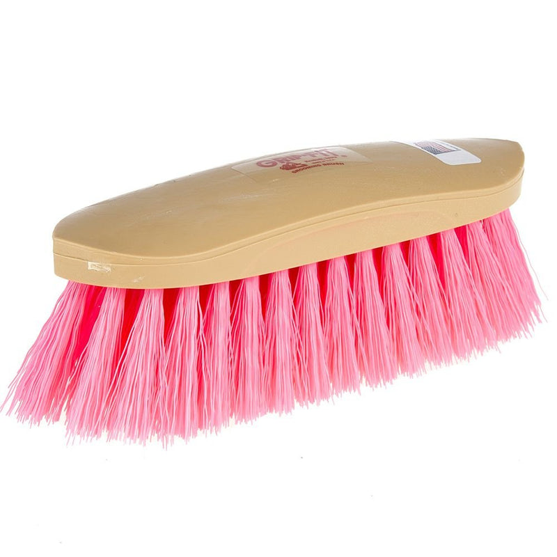 Decker Manufacturing Grip Fit Grooming Horse Brush Hot Pink Synthetic Bristles - PawsPlanet Australia