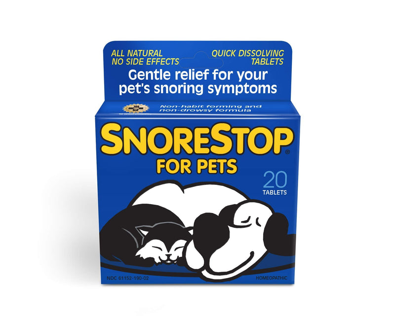SnoreStop for Pets 20 Chewable Tablets I Natural Anti-Snoring Solution I Snore Relief for Dogs Cats I Stop Snoring Aid I Sleep Remedy I Device Free I Helps Stop Snores I Anti-Snore Aid - PawsPlanet Australia