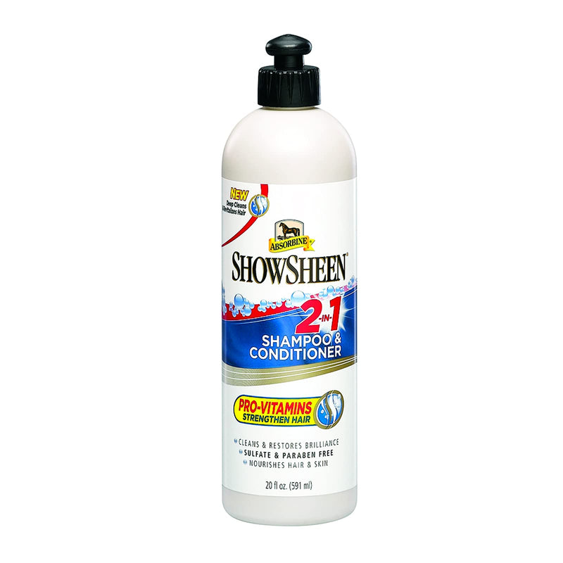 Absorbine ShowSheen 2-in-1 Shampoo & Conditioner, Sulfate and Paraben-Free, 20oz One Size - PawsPlanet Australia