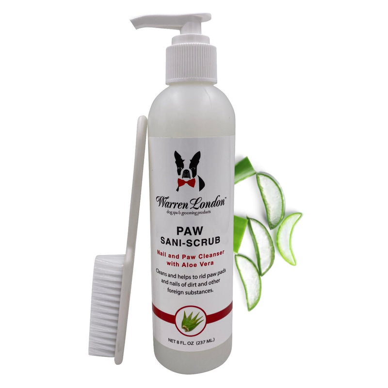 Warren London Paw Scrub – Deep Cleaning Paw & Nail Cleanser with Aloe Vera – Removes Dirt & Grime – Includes Scrub Brush – Made in USA - 8 oz - PawsPlanet Australia
