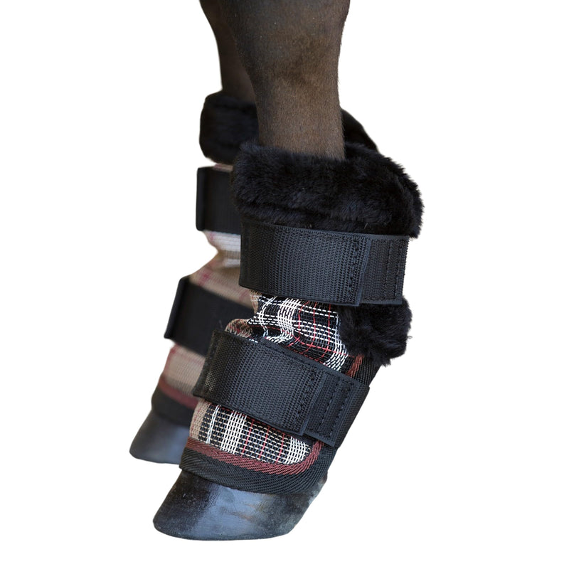Kensington KPP Miniature Horse Fly Boots - Fly Pony Horse Boots Perfect for Equine Leg Wraps and Maximum Horse Fly Protection Deluxe Black Plaid - PawsPlanet Australia