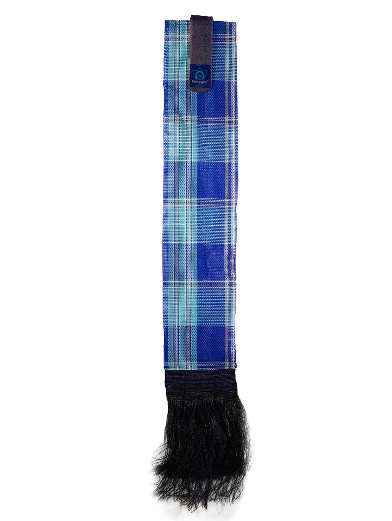 Kensington Signature Textilene Horse Tail Cover - Fringe Trim Provides Additional Reach Blue Ice Plaid - PawsPlanet Australia
