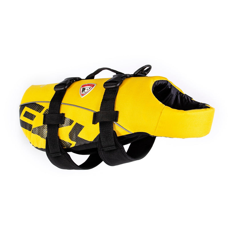 Ezydog DFD Dog Life Jacket - Adjustable Swimming Safety Vest with Reflective Trim & Durable Grab Handle - 50% More Flotation Material - Medium, Yellow 1 Medium (Pack of 1) - PawsPlanet Australia
