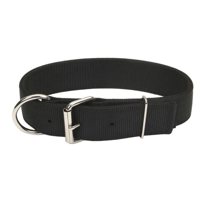 Coastal Pet Macho Dog Double-Ply Dog Collar with Roller Buckle - Comfortable & Durable Dog Collar - Heavy-Duty Dog Collar - Black, 20" 20" (Pack of 1)