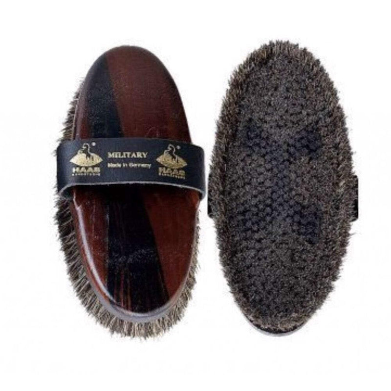 Wilhelm Haas Bürstenfabrik Inh. Stephan Vogel 4025589206915 Brush - Military - with Horsehair Longer Bristle Wreath and Leather Wrist Strap in Women's Size 200 x 85 mm - PawsPlanet Australia