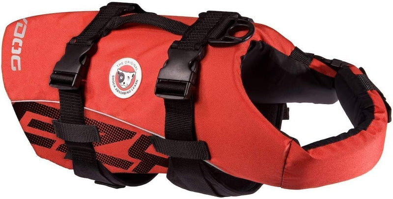 EzyDog Premium Doggy Flotation Device (DFD) - Adjustable Dog Life Jacket Preserver with Reflective Trim - Durable Grab Handle for Safety and Protection - 50% More Flotation Material (Medium, Red) 1 Medium - PawsPlanet Australia