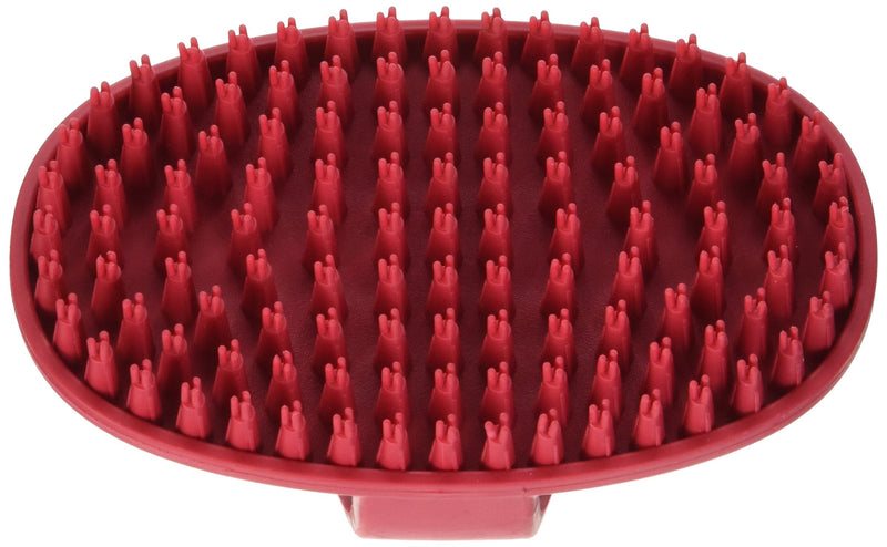 Le Salon Essentials Rubber Grooming Brush with Loop Handle Red - PawsPlanet Australia