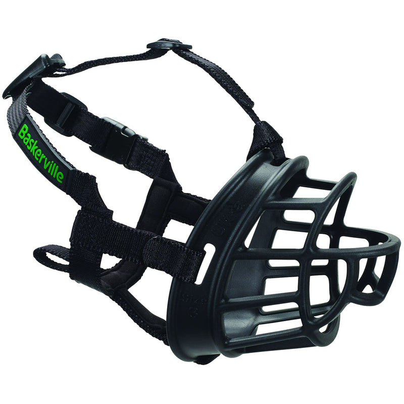 BASKERVILLE Ultra Dog Muzzle- Black Size 4, Perfect for Medium Dogs, Prevents Chewing and Biting, Basket allows Panting and Drinking-Comfortable, Humane, Adjustable, Lightweight, Durable - PawsPlanet Australia