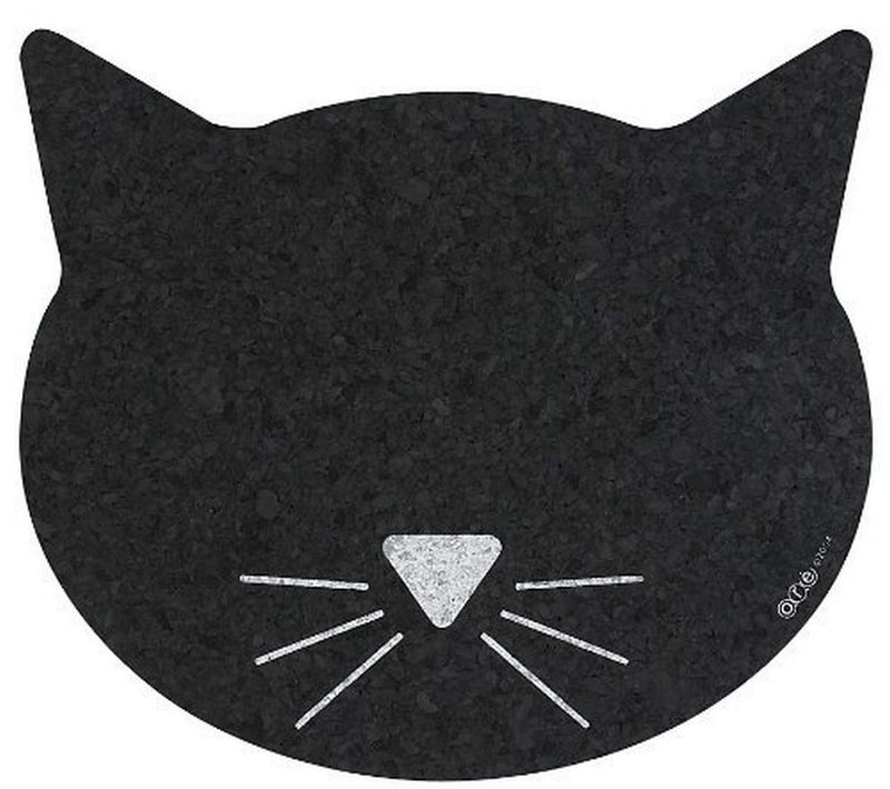Black Cat Face Recycled Rubber Pet Placemat,Size: 1 Pack - PawsPlanet Australia