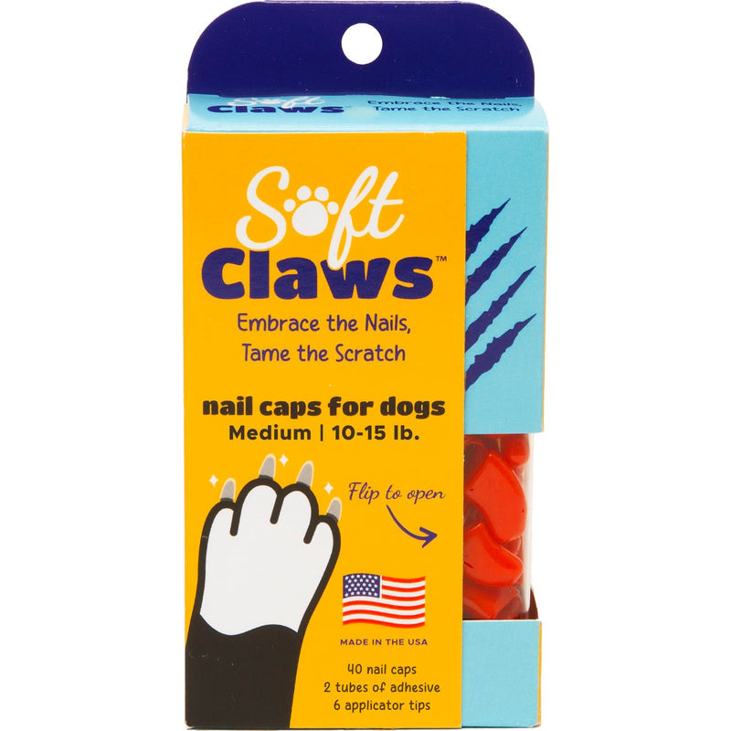 Soft Claws Canine Dog and Cat Nail Caps Take Home Kit, Medium, Red - PawsPlanet Australia