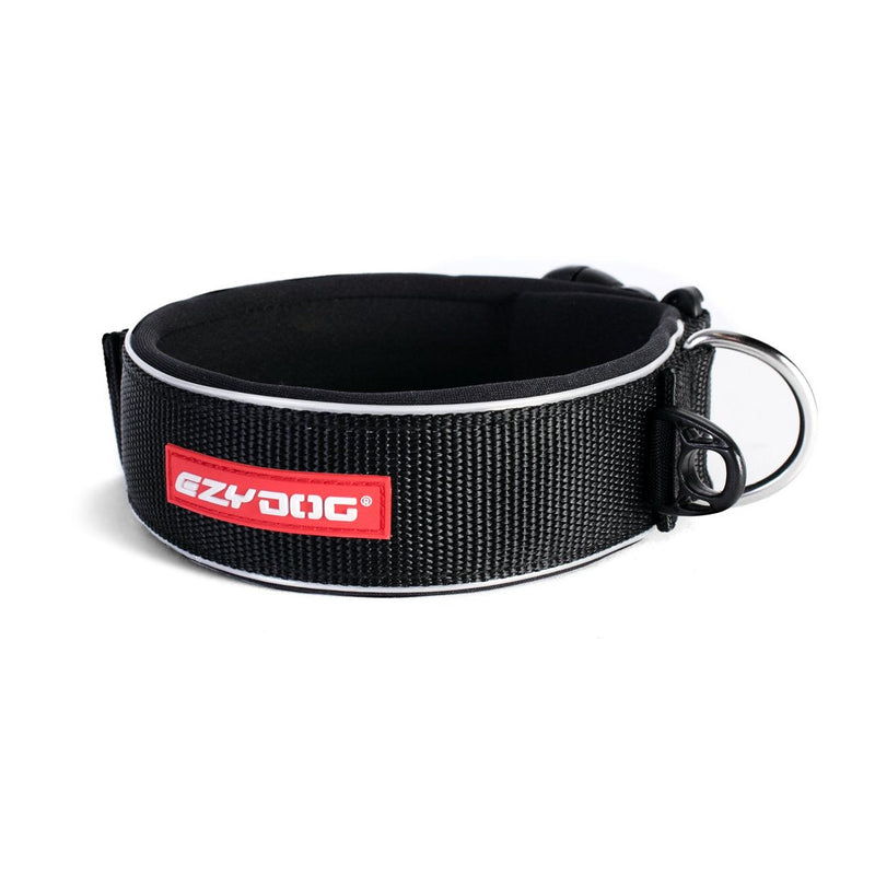 EzyDog Neo Classic Wide Neoprene No Stink Waterproof Dog Collar for Large Dogs - Reflective for Nighttime Safety and Padded for Comfort - Superior Durability and Easy to Clean (XXX-Large, Black) XXX-Large - PawsPlanet Australia