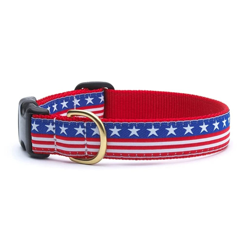 Up Country Stars and Stripes Dog Collar, Small (9 to 15 inches) 5/8 inch Narrow Width Stars and Stripes Collar - PawsPlanet Australia