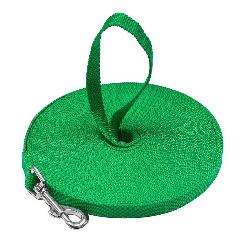 Long Dog Puppy Obedience Recall Training Agility Lead, Leash - GREEN, 15' Foot - by, Downtown Pet Supply 15 Foot - PawsPlanet Australia