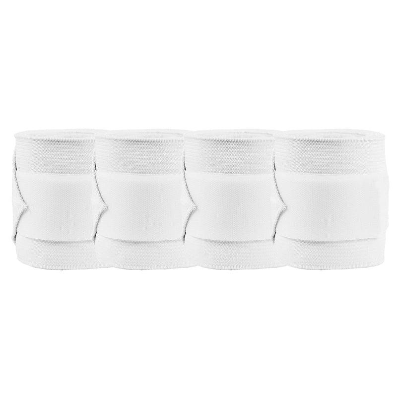 HORZE Nest 10' Combination Polo Wraps (Set of Four) | Fleece and Elastic Horse Bandages White - PawsPlanet Australia
