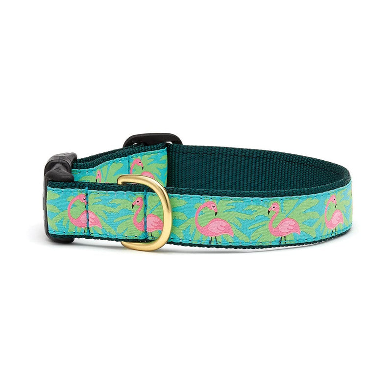 Up Country Flamingos Dog Collar, Large (15 to 21 inches) 1 inch Wide Width - PawsPlanet Australia