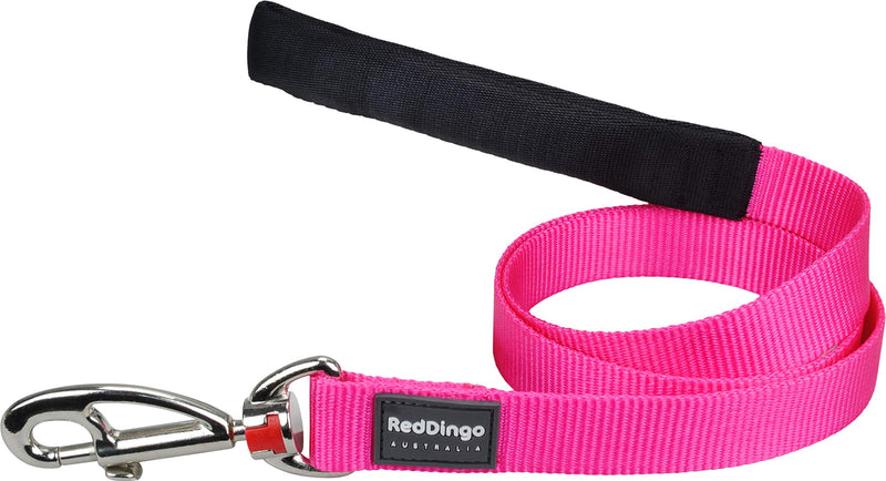 Red Dingo Plain Dog Lead, L, 25 mm x 1.2 m, Classic Hot Pink - PawsPlanet Australia