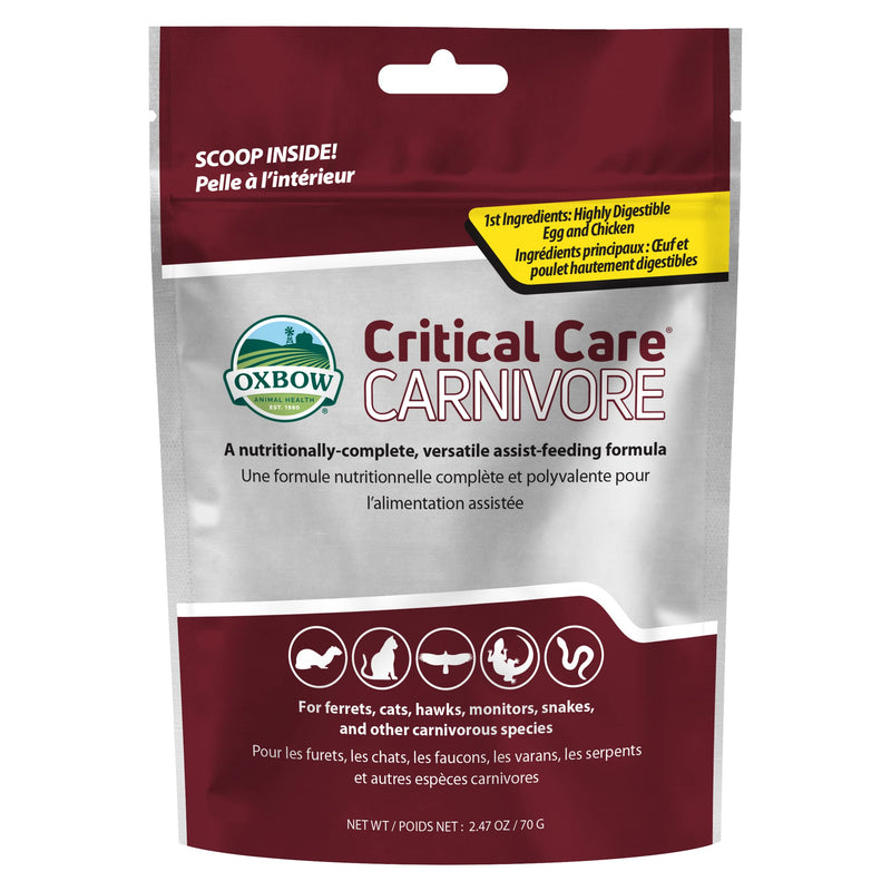 Oxbow Critical Care Carnivore - Nutritionally Complete Feeding Assist Formula for Small Animals & Pets (70g) 2.47 Ounce (Pack of 1) - PawsPlanet Australia