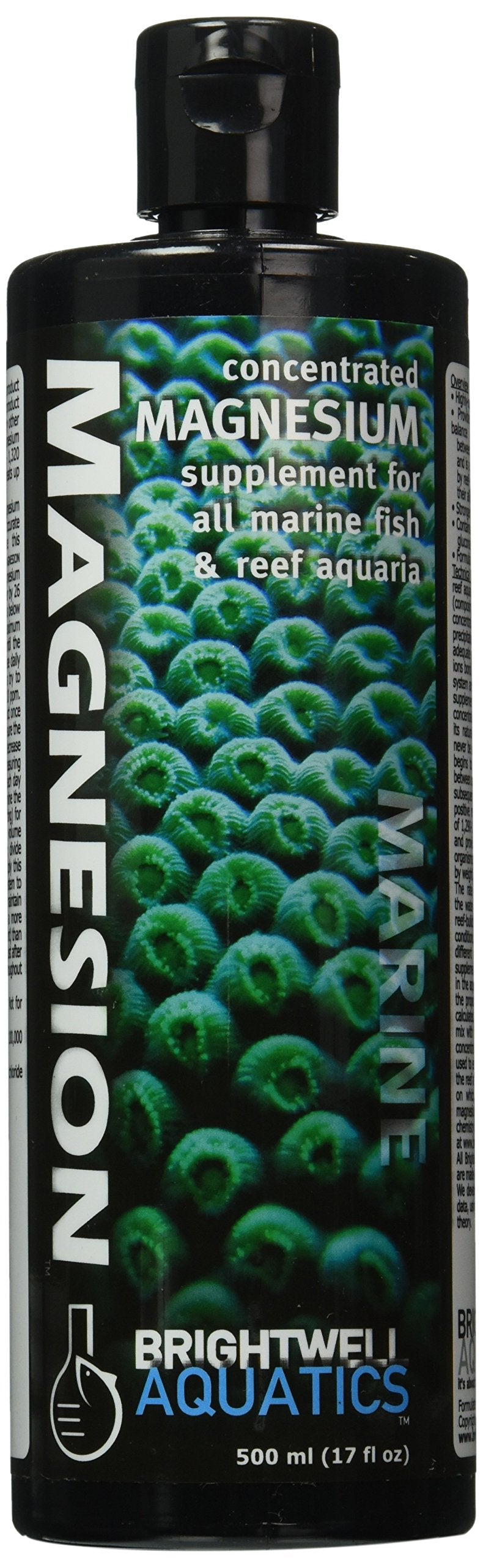 Brightwell Aquatics Magnesion Liquid Salt Water Conditioner - Concentrated Magnesium Supplement For Reef and Marine Aquariums, 16.9 fl oz 500-ml