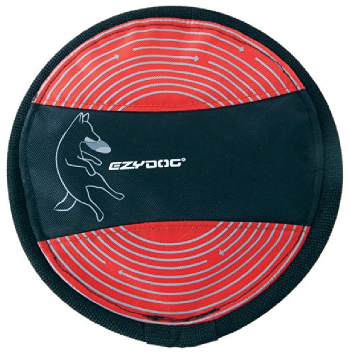 EzyDog Fido Flyer Dog Disc Frisbee Toy - Heavy Duty Nylon-Reinforced Webbing for Durability - Lightweight and Perfect for Fetching, Running and Exercise - Designed for Small, Medium and Large Dogs