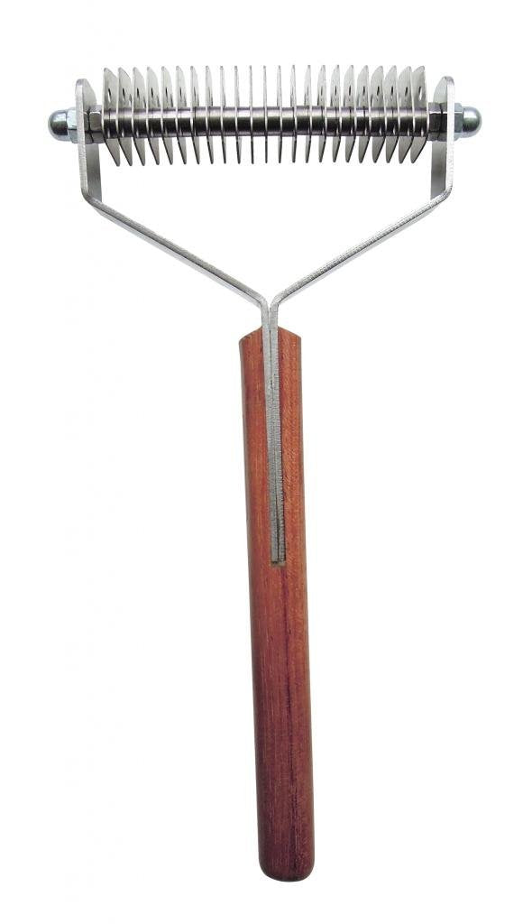 Mars Coat King Double Wide Dematting Undercoat Grooming Rake Stripper Tool for Dogs and Cats, Stainless Steel with Wooden Handle for Thick Coats, 23-Blade Stripper for Groomers, Pet Owners Large Dogs - PawsPlanet Australia