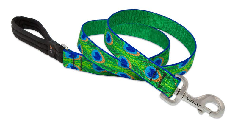 LupinePet Originals 1" Tail Feathers 4-Foot Padded Handle Leash for Medium and Larger Dogs - PawsPlanet Australia