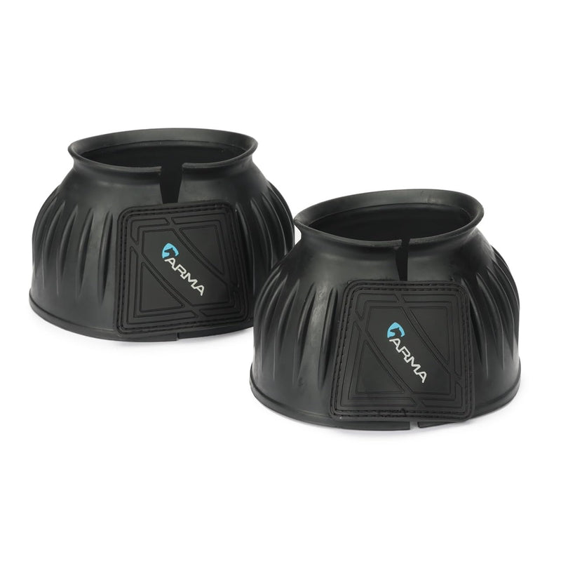 Shires ARMA Over Reach Horse Bell Boots Black Full - PawsPlanet Australia