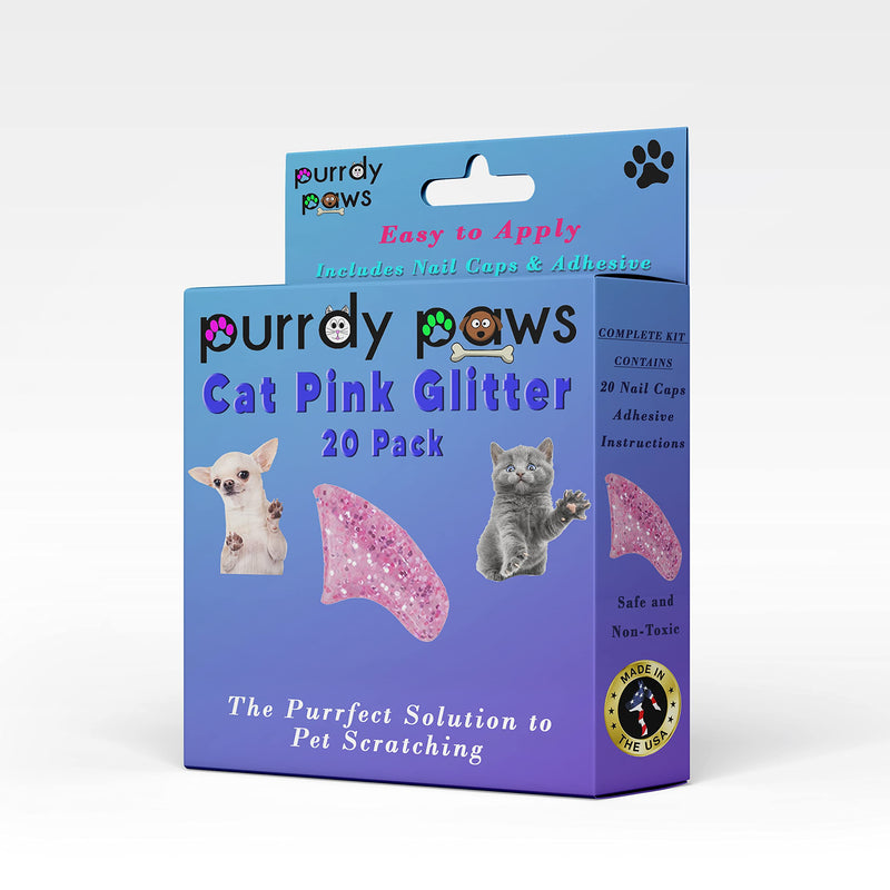 Soft Nail Caps for Cat Claws Pink Glitter Small - PawsPlanet Australia
