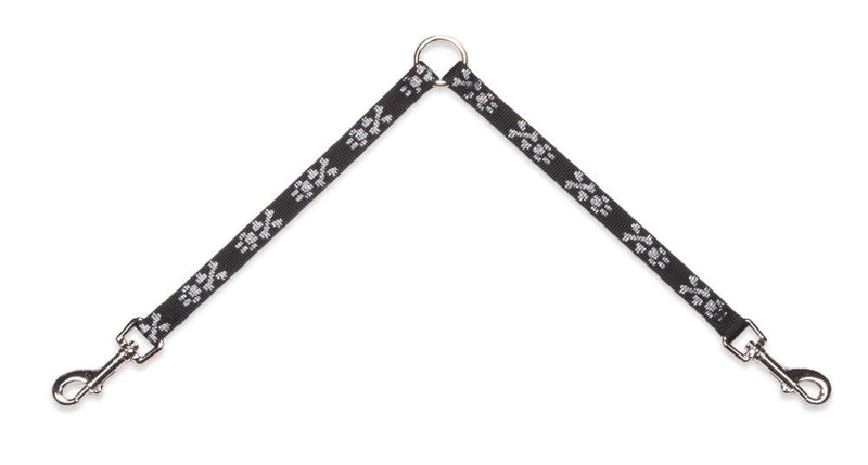 Coupler for Walking Two Small Dogs Together, 1/2" Wide Bling Bonz Design by Lupine, 18" Long