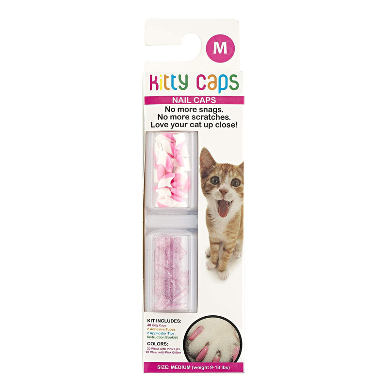 Kitty Caps Nail Caps for Cats | Safe, Stylish & Humane Alternative to Declawing | Covers Cat Claws, Stops Snags and Scratches, Assorted Colors, Small (6-8 lbs) - Pack of 1 Medium (9-13 lbs) 1-Pack - PawsPlanet Australia