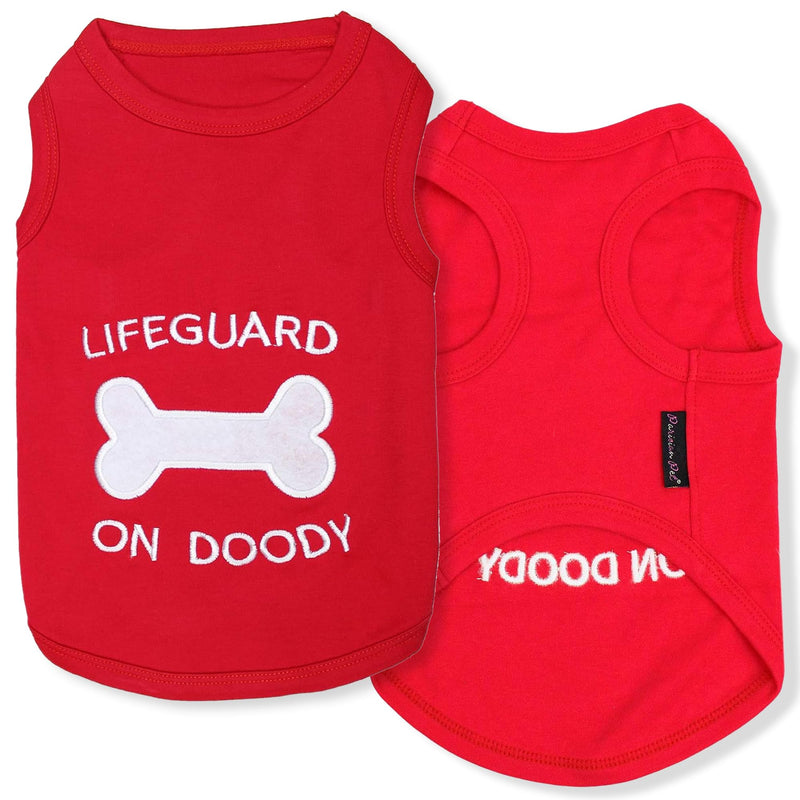 Parisian Pet Dog Tshirt - Embroidered “ Lifeguard on Doody “ Boy Shirt - Pure Cotton and Lightweight Pet Clothes - Machine Washable Pet Shirt for Large Dogs - XL3 3XL - PawsPlanet Australia