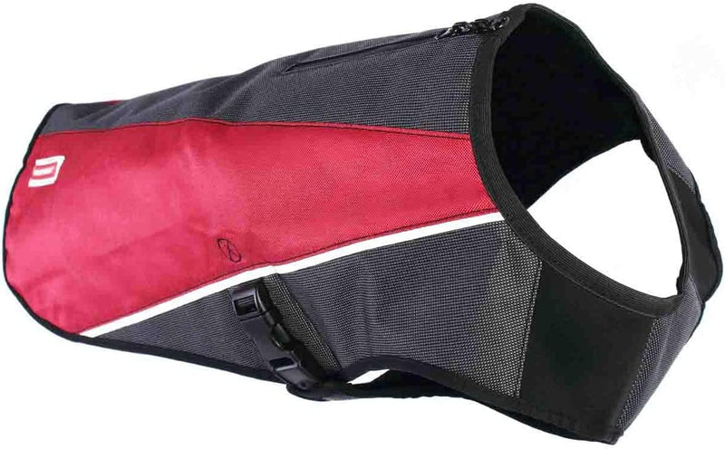 EzyDog Element Best Dog Jacket - Premium Wind and Waterproof Reflective Dog Coat for Safety and Protection - Provides Leash Access to Harness or Collar (Scarlett, Small) Scarlet - PawsPlanet Australia