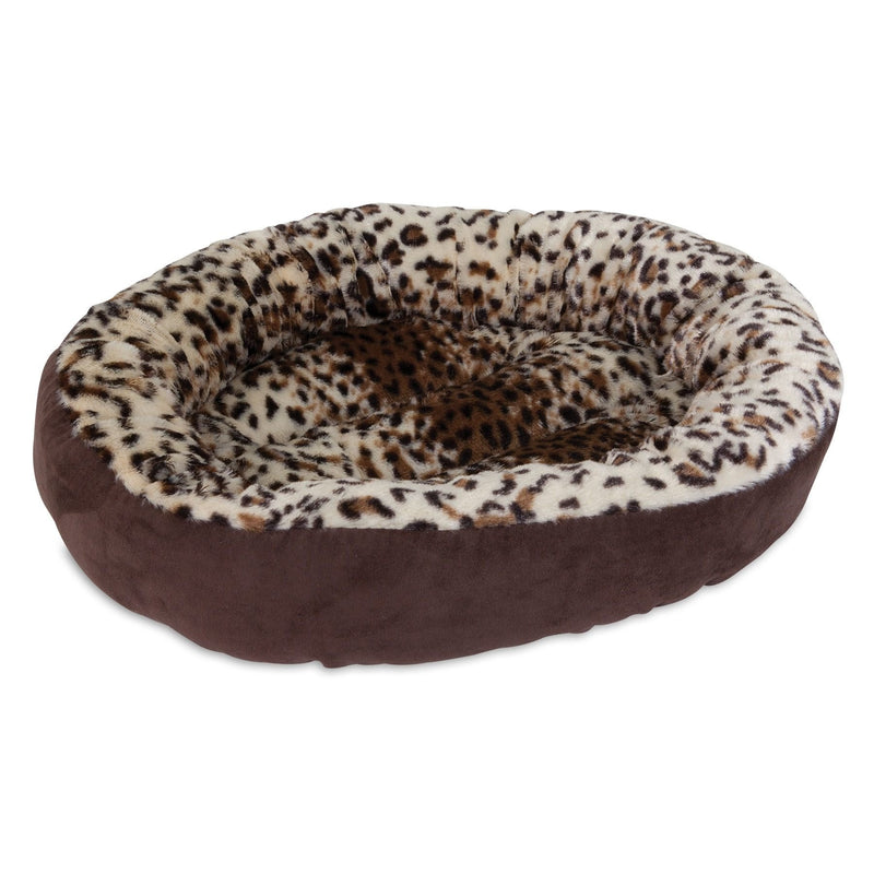Petmate Aspen Pet Round Animal Print Pet Bed for Small Dogs and Cats 18-inch by 18-inch, Multi (26736) - PawsPlanet Australia