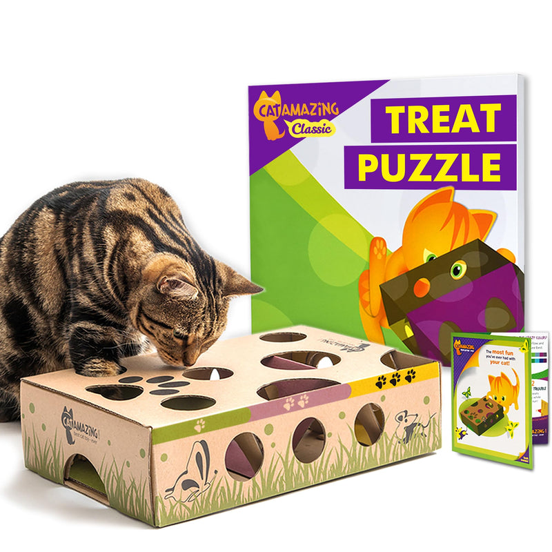 Classic – Cat Puzzle Feeder – Interactive Enrichment Toy – Treat Puzzle Box – Food Maze for Indoor Cats - PawsPlanet Australia