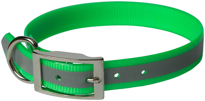 SunGlo Reflective Regular Dog Collar, 1" Wide, Green, Fits 16"- 19.5" Neck Sizes, Highly Reflective & Tough Construction for Active Dogs - PawsPlanet Australia