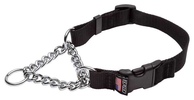 Cetacea Chain Martingale Dog/Pet Collar with Quick Release, X-Large, Black - PawsPlanet Australia
