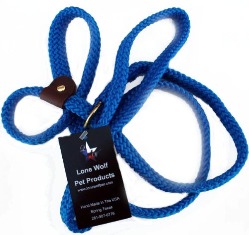 Lone Wolf Slip Lead for Dogs, 5/8 by 6-Feet, Pacific Blue - PawsPlanet Australia