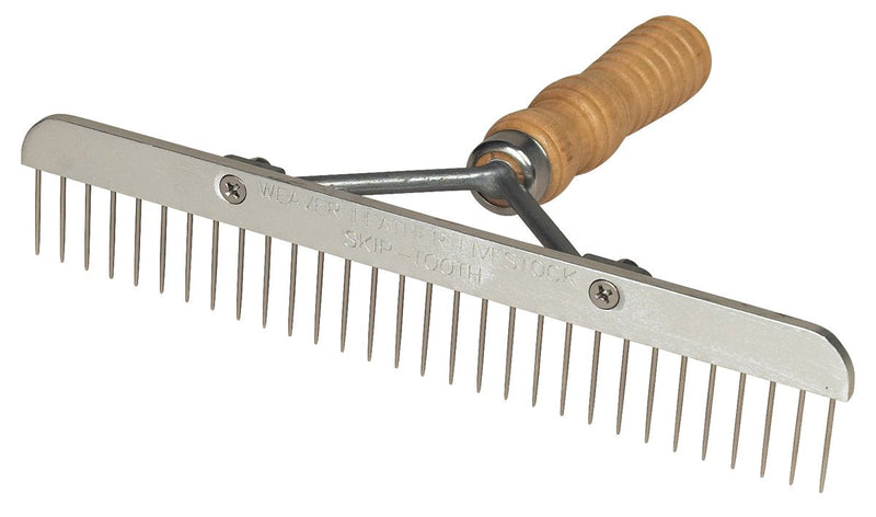 Weaver Leather Skip Tooth Comb w/Wood Handle & Stainless Steel Replaceable Blade - PawsPlanet Australia
