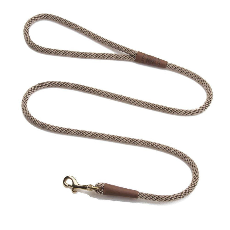 Mendota Pet Snap Leash - British-Style Braided Dog Lead, Made in The USA - Tan, 3/8 in x 6 ft - for Small/Medium Breeds - PawsPlanet Australia