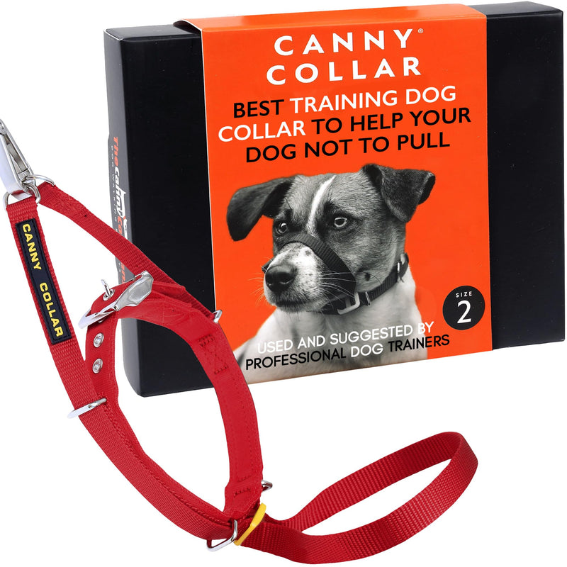 Canny Collar No-Pull Dog Head Collar | Gentle & Humane Leash Training Aid for Small Dogs | Stops Pulling – Comfortable Control for Walking & Obedience | Red, Size 2 11-13in neck - Size 2 - PawsPlanet Australia