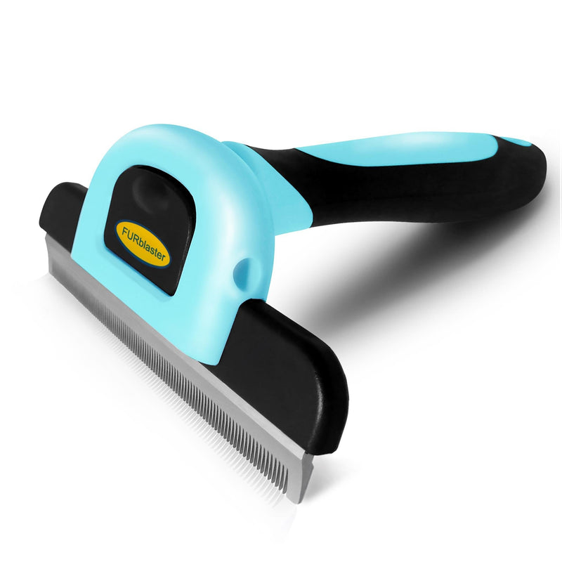 DakPets Pet Deshedding Tool | Professional Cat and Dog Brush for Shedding | Fur Deshedding Brush and Pet Hair Remover for Cats and Dogs | Stainless Steel Cat and Dog Shedding Brush for Pet Grooming Blue - PawsPlanet Australia