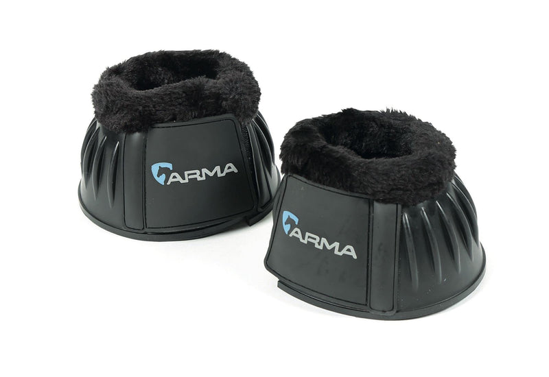 Shires ARMA Fleece Trim Bell Boot Full Black - PawsPlanet Australia