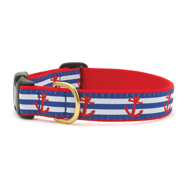 Up Country Anchors Away Dog Collar, Large (15 to 21 inches) 1 inch Wide Width - PawsPlanet Australia