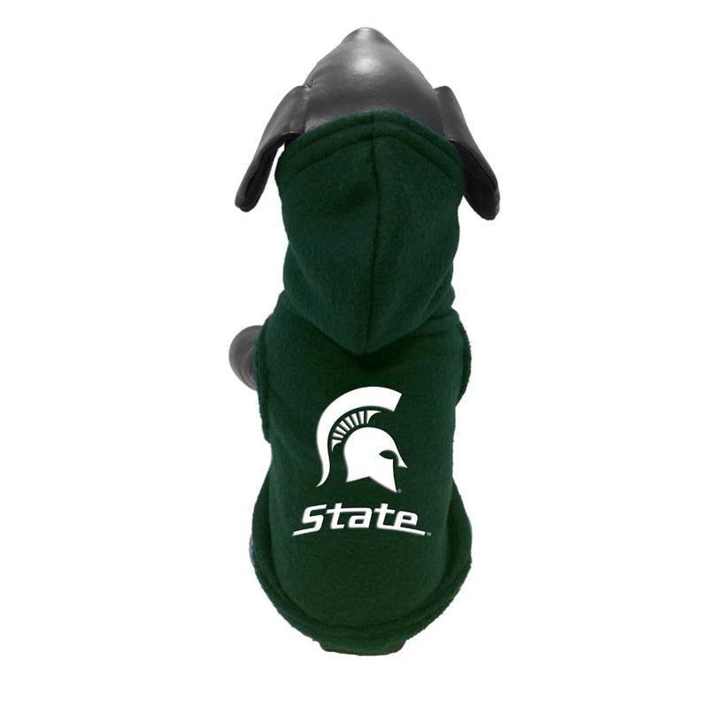 NCAA Michigan State Spartans Polar Fleece Hooded Dog Jacket Green Small