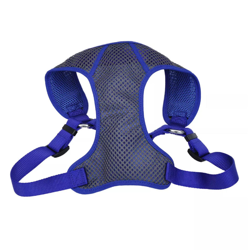 Coastal Pet Comfort Soft Sport Wrap Adjustable Dog Harness - Large & Small Dog Harness - Durable Harness for Dogs with Mesh Chest Pad - Grey with Blue, 5/8" x 16-19" XS (16-19" girth) Gray with bright accents - PawsPlanet Australia