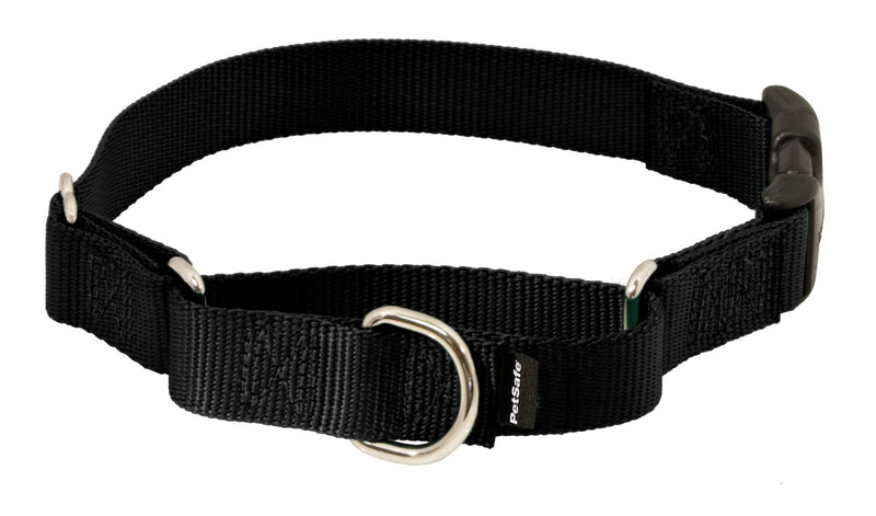 PetSafe Adjustable Martingale Collar - Improves Leash Manners - Escape Prevention - Gentle Behavior Training - Durable Nylon - Alternative to Choke Collar - Medium 3/4" - Black - PawsPlanet Australia