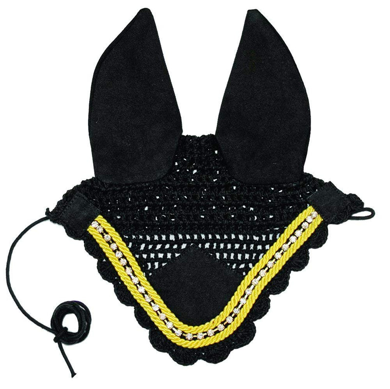 Crochet Horse Fly Veil Ear Bonnet with Crystals - PawsPlanet Australia