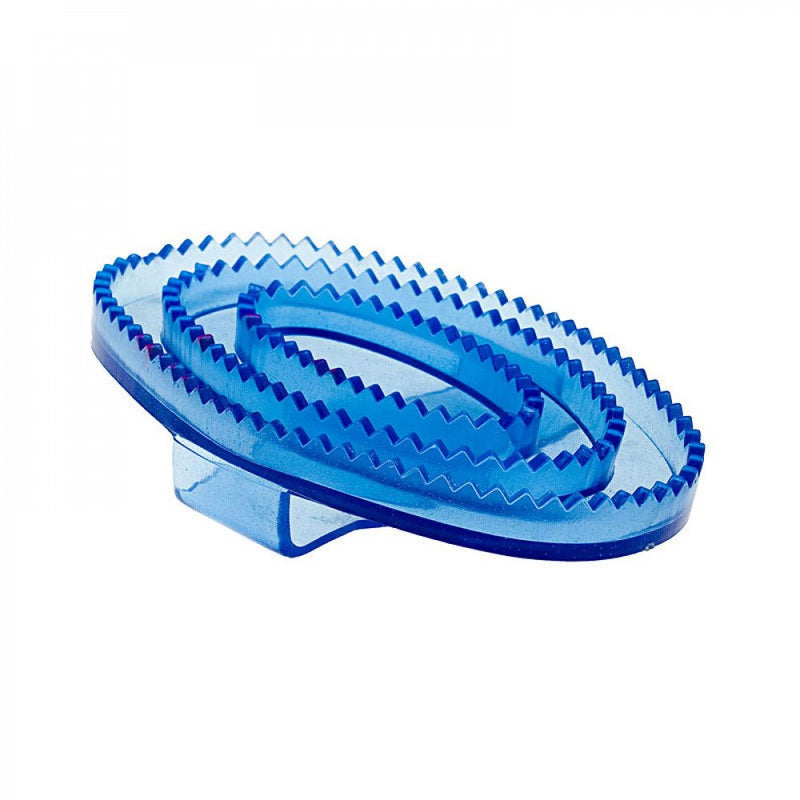 HORZE Flexible Rubber Curry Comb Large - Blue - One Size - PawsPlanet Australia
