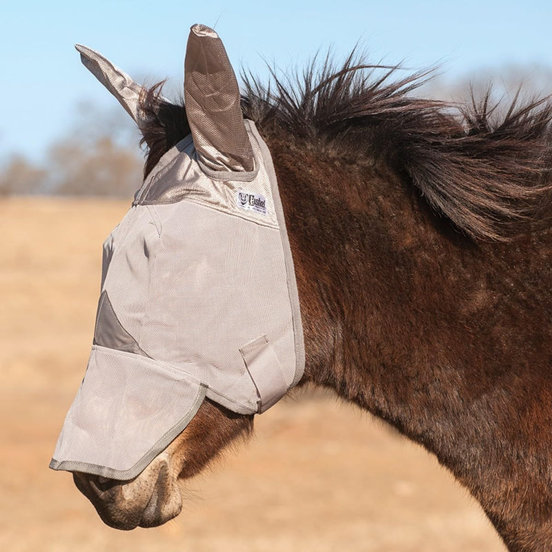 Cashel Crusader Mule Fly Mask, Long Nose and Ears, Grey, Mule Yearling - PawsPlanet Australia